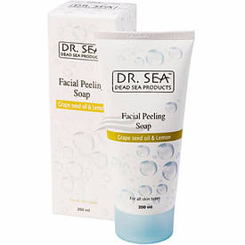 Мило-пілінг для обличчя Dr. Sea Facial Peeling Soap with Grape Seed Oil and Lemon 200 мл.