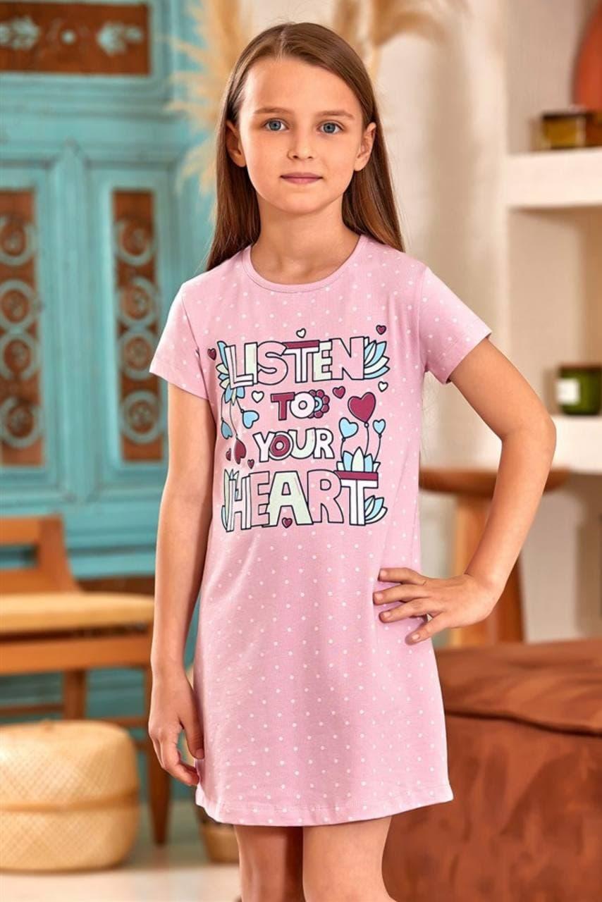 Дитяча нічнушка для дівчинки Baykar Туреччина дитячі нічні нічні сорочки для дівчаток LISTEN Арт. 9115-253