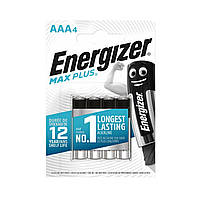 Батарейки Energizer LR03 Alkaline AAA Max Plus, 4 шт (1,5V), Черный