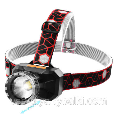 Ліхтар налобний Police SQ-701-P50, ЗУ microUSB, вбудований акумулятор, zoom