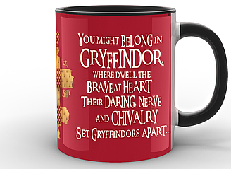 Кружка GeekLand Harry Potter Гаррі Поттер Грифіндор HP.02.027 Чорний