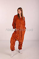 Пижама кигуруми Бурый Медведь плюшевая домашняя kigurumi для женщин и мужчин коричневый мишка (1083)