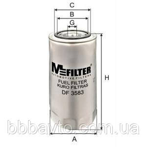 Фільтр паливний двигун КАМАЗ 43253 Євро-5.DAF LF45-55 (Движувач Cummins ISB6,7 E5 250) MFILTER DF3583, фото 1