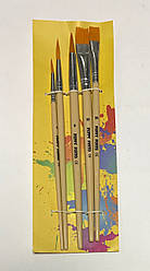 Набір пензлів нейлон АВ-5 TM "Peppy Pinto" 5 штук (3кругл,2плоск) уп-12шт