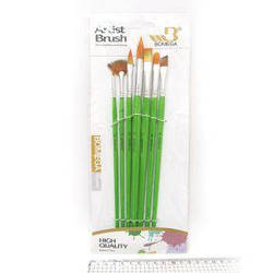 Набір пензлів нейлон 7670 (7шт) 0,6,8кругл,2веер,4скош,8,10плоскі