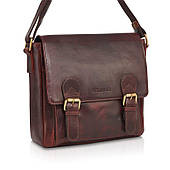 Чоловіча шкіряна сумка Betlewski Vintage 30 х 23,5 х 12 (TBS-301) - коричнева