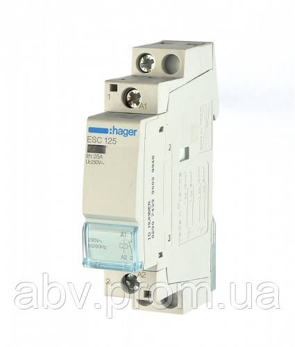 Контактор Hager ESC125 230 В/25A, 1 НО, фото 1