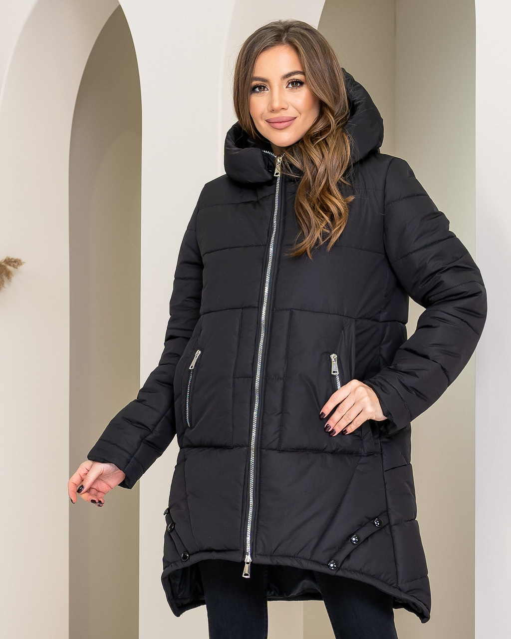 Куртка-парку жіноча зимова (арт. 997) чорна, фото 1