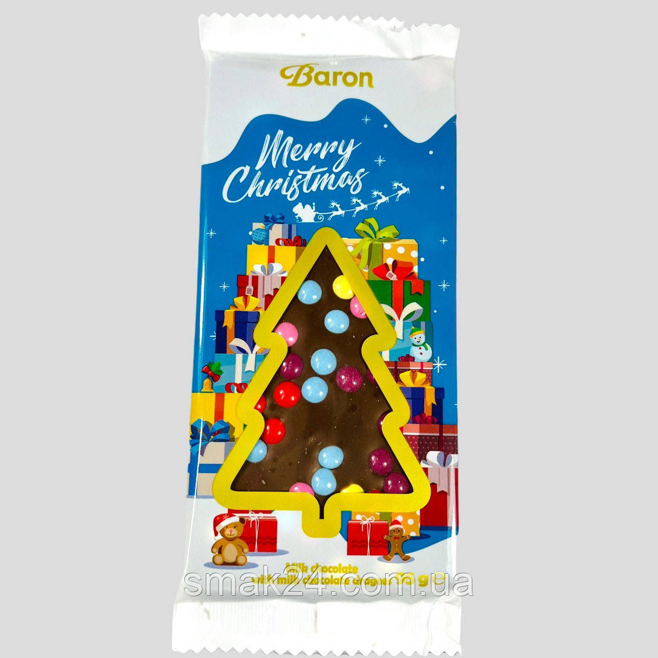 Шоколад молочний із ММДемсами Різдво Baron Польща 95г