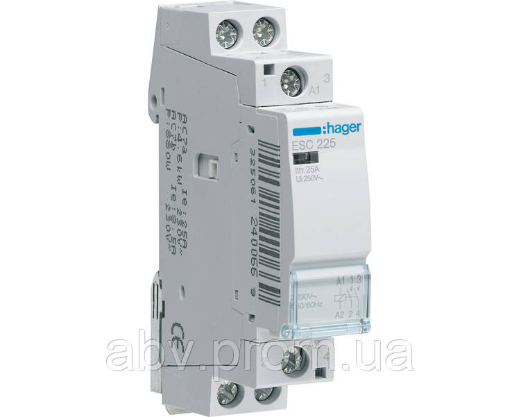 Контактор Hager ESC225 230 В/25A, 2 НО, фото 1