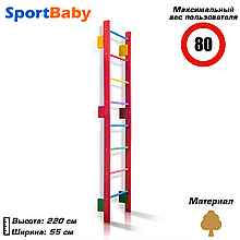 Дерев'яна шведська стінка для дітей спортивний дитячий куточок Sportbaby "Teenager-0-220 Barby"