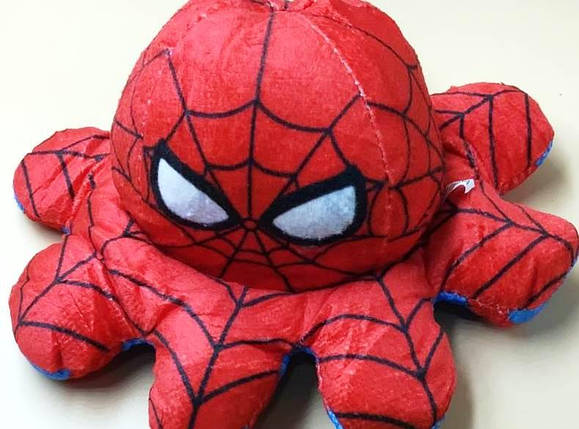 М'яка плюшева іграшка "Вісьминог-перевертень Супергерої" 2 в 1 добрий-злий 20*13 см, фото 1