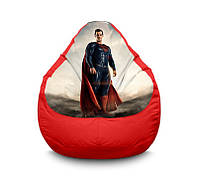 Кресло мешок груша iPuff "Superman. Costume" Оксфорд XXXL (100х135 см) Красный