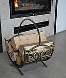 Дровниця кована "квадрат" декоративна для каміна / Підставка для дров кована красива, фото 4