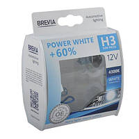 Лампа 12V H3 55W 4300K + 60% Power White "Brevia" (Box-2шт) (12030PWS) (9шт/уп)