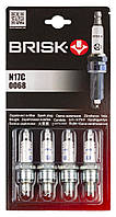 Свічки - "Brisk" - N17C.4B SUPER Зазор-0.8мм, ключ-21 (Волга\Газель (двиг.402\коротка) (0068) Блісте