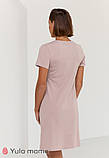 Бавовняна нічна сорочка для вагітних та годування ALISA LIGHT капучино, фото 3