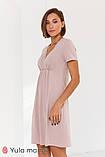 Бавовняна нічна сорочка для вагітних та годування ALISA LIGHT капучино, фото 4