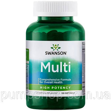 Вітаміни універсальні Swanson Multi High Potency 120 капс., фото 1