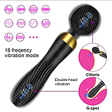 Двосторонній багатофункційний вібратор USB у формі мікрофона, інтимні іграшки для жінок, фото 8