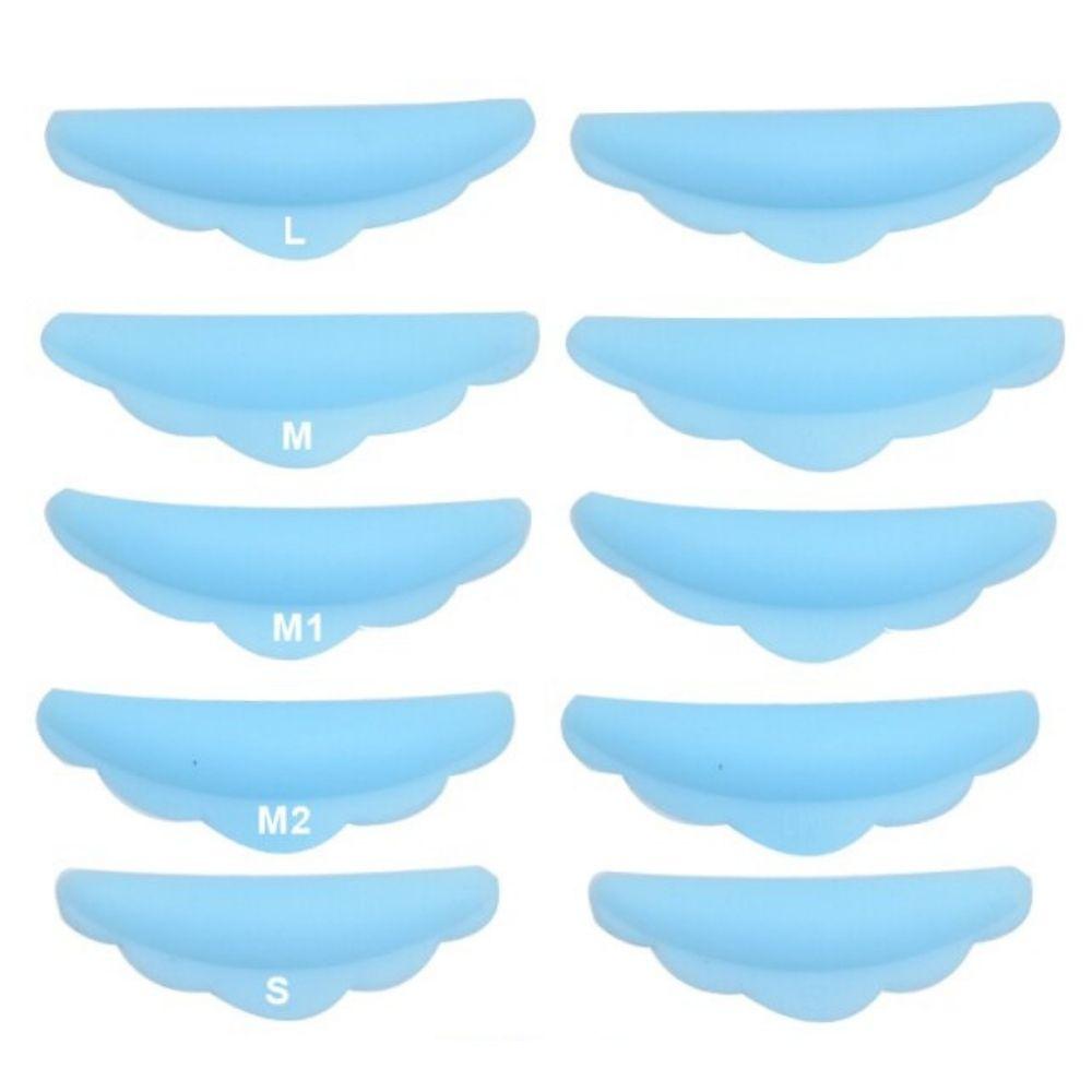 Бігуді для ламінування та завивання вій колір блакитний, 5 пар (розміри SMLM1M2)