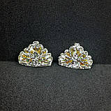 Патч шейкер декор серединка для шпильок і бантиків "Корона ажур" срібло золото, набір 2 шт., фото 3