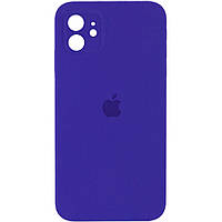 Чехол Silicone Case Apple iPhone 11(6.1) квадратный в стиле 12 закрытый низ камера (Ultra Violet) Фиолетовый