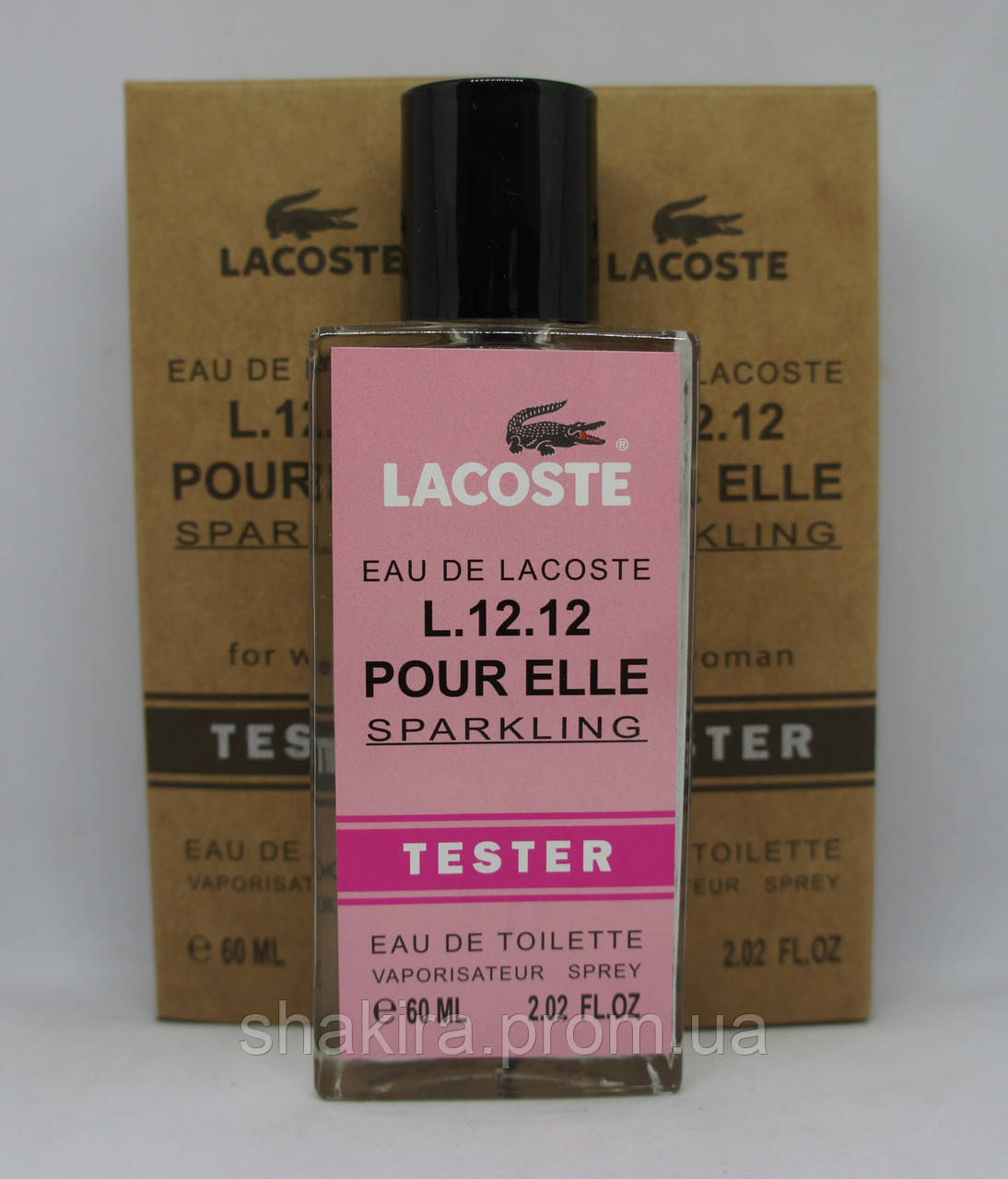 Тестер міні — парфуми для жінок Lacoste Eau De L.12.12 Pour Elle Sparkling (лакосту пур ель спарклінг) 60 мл