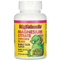 Natural Factors, Magnesium Citrate 50 мг (60 таб.), магний для детей