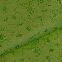 Обои бумажные Шарм Тревел зелёный 0,53 х 10,05м (153-30), Зелёный, Зелёный