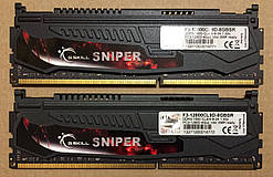 8GB 2x4GB DDR3 1600MHz CL9 G.Skill Sniper PC3 12800U RAM Оперативна пам'ять KIT F3-12800CL9D-8GBSR