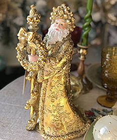 Фігурка під новорічну ялинку Золотий Санта 30,7 см