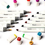 Набір двосторонніх маркерів для скетчингу Touch Smooth 36 шт на спиртовій основі, Фломастери для художників, фото 5