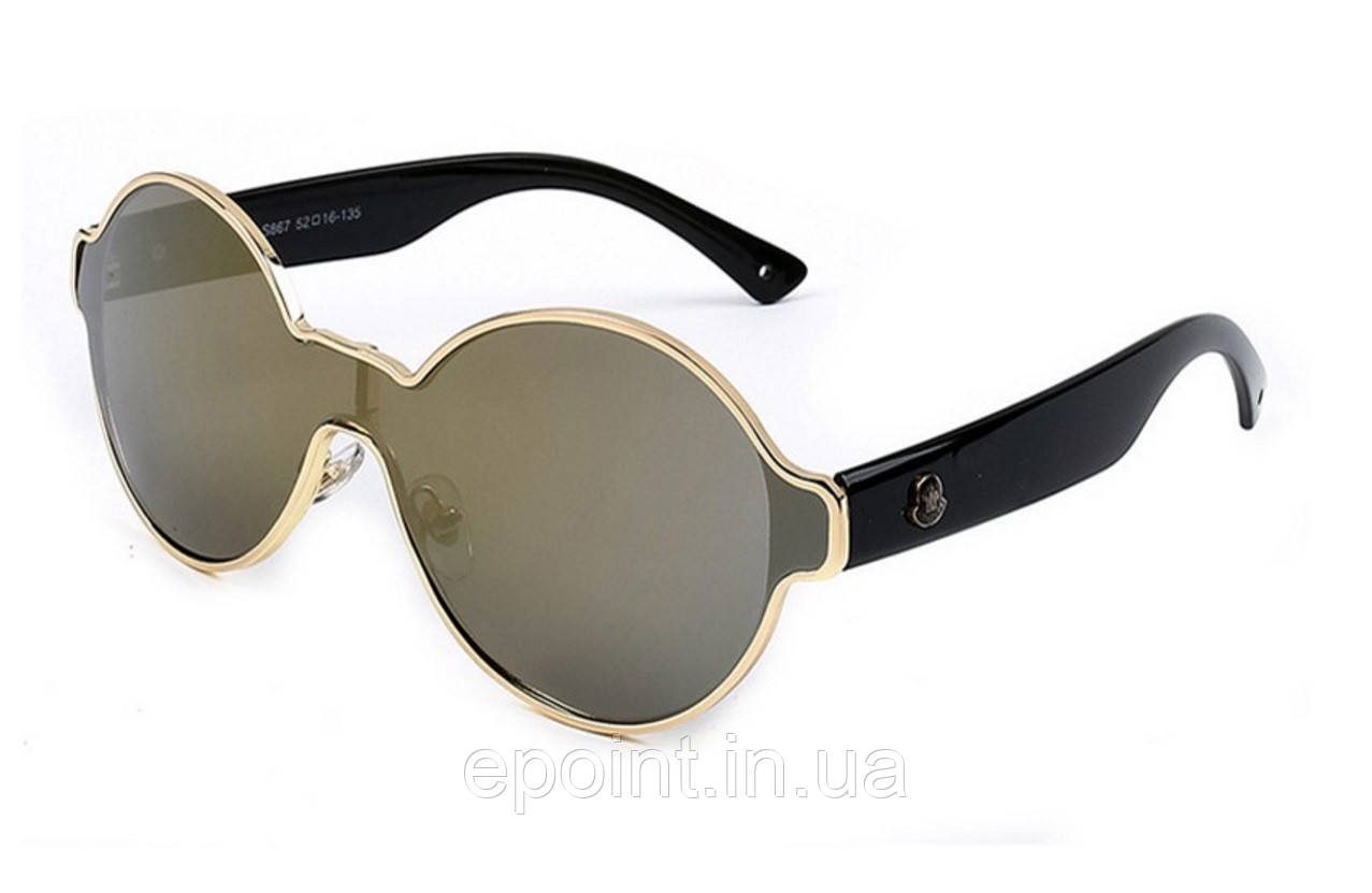 Круглі окуляри без оправи, золотисте тонування, чорні запашники, унісекс, фото 1