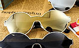 Круглі окуляри без оправи, золотисте тонування, чорні запашники, унісекс, фото 2