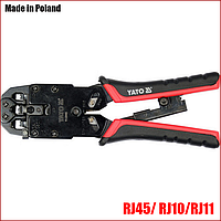 Кліщі для обтискання та зачищення дротів тип RJ45/RJ10/RJ11 Yato YT-22443