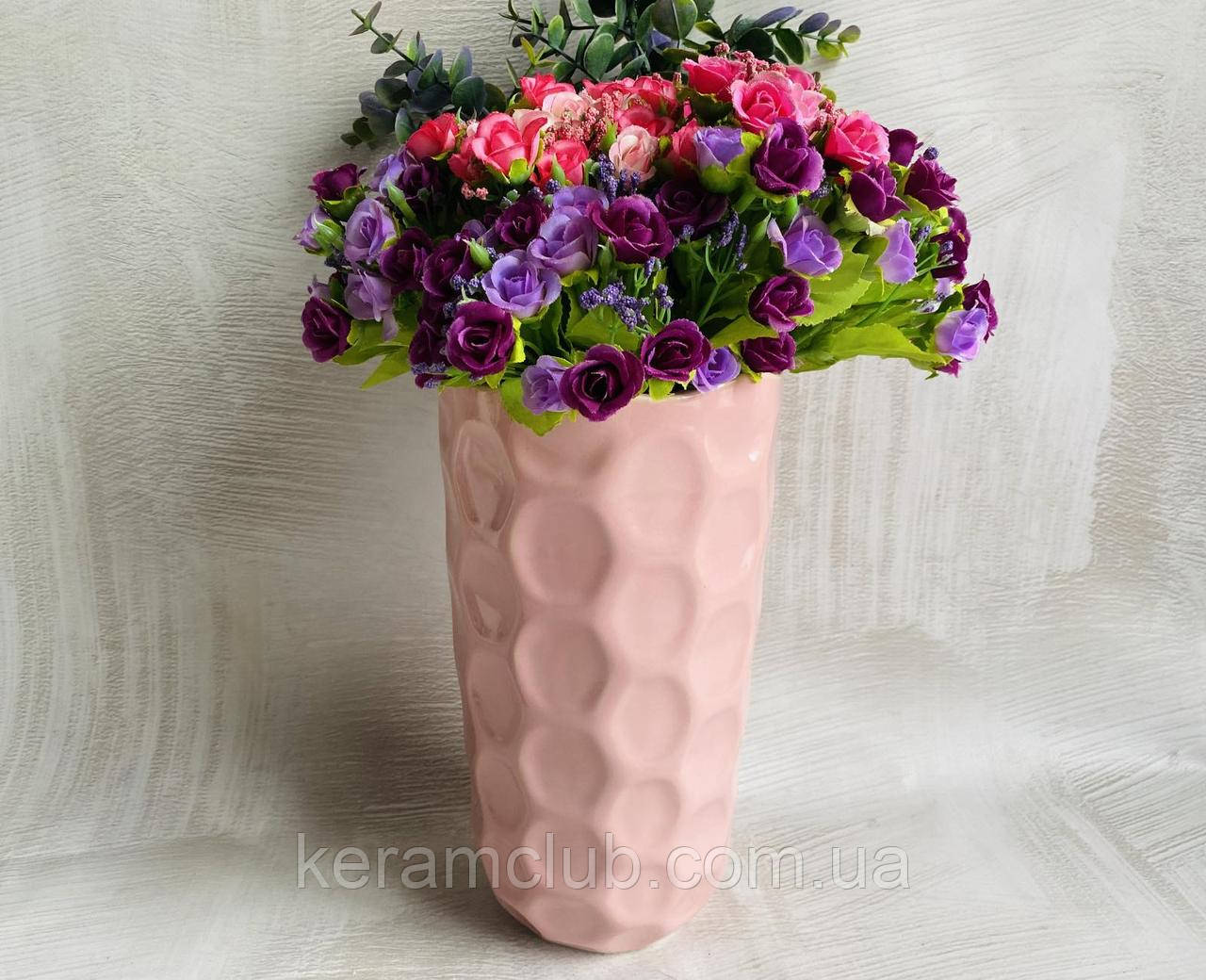 Настольная ваза КерамКлуб Венера в розовый цвете h 26 см - фото 6 - id-p1433439023