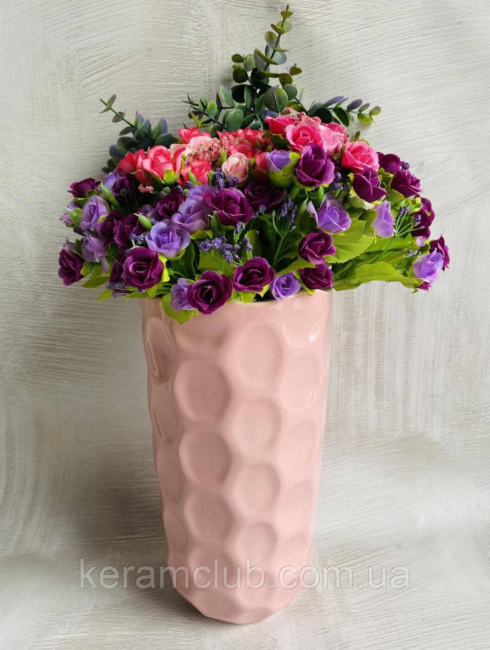 Настольная ваза КерамКлуб Венера в розовый цвете h 26 см - фото 2 - id-p1433439023