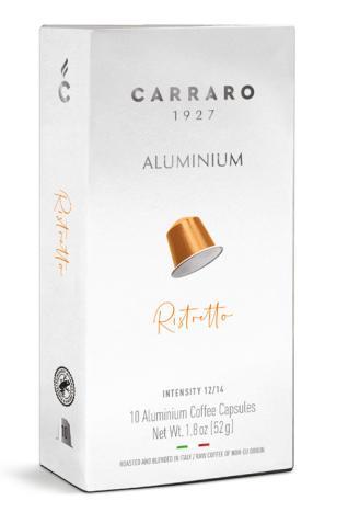 Nespresso капсули Carraro Ristretto 12 (ALUMINIUM) кава в капсулах Неспресо