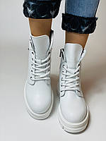 Mario Muzi. Туреччина. Зимові черевики на натуральному хутрі з білої натуральної шкіри. Розмір 37 39, фото 10