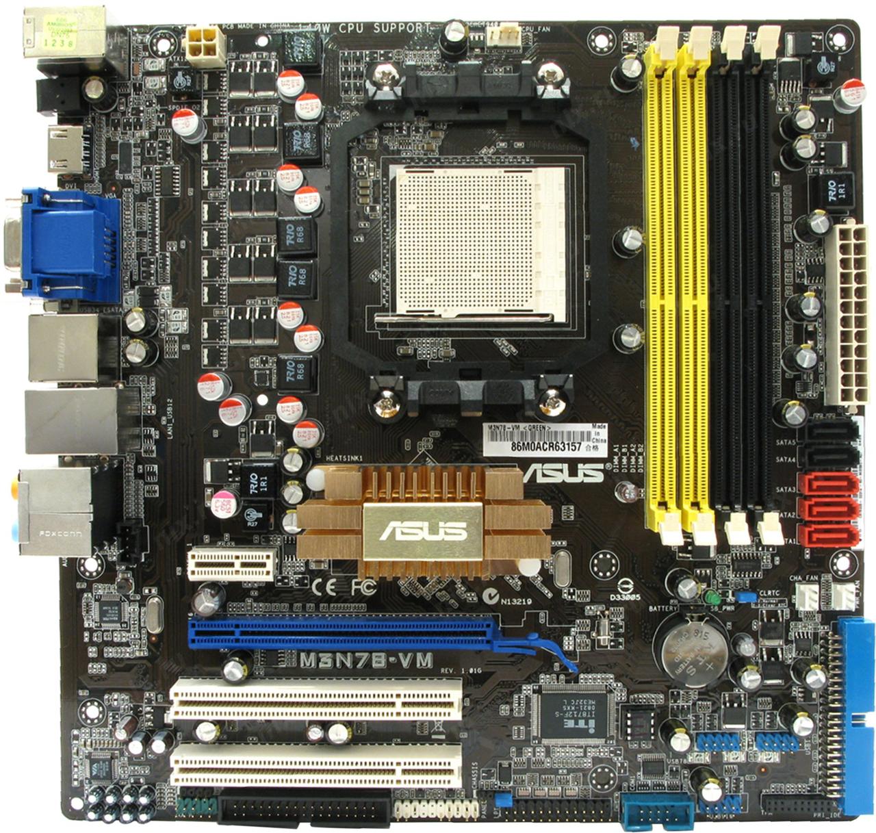 Материнська плата ASUS M3N78-VM AM2+/AM3 (HDMI DVI VGA) (б/у) +планка