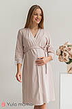 Комплект для вагітних та годування халат Sati + нічна сорочка Agata, капучино, фото 3