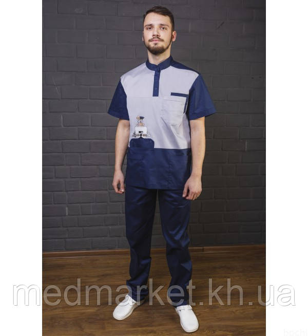 Медичний костюм чоловічий Доктор ХаоЅ стрейч - котон