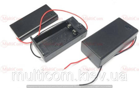 01-15-047. Гніздо тримач крони 9V, пластик, з кришкою, з проводами 15см, Daier, SBH-9V
