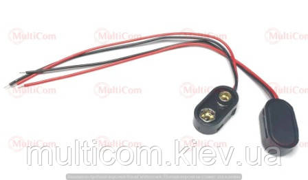 01-15-045. Гніздо тримач крони 9V, з проводами 15см, Daier, DCK6