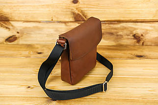 Шкіряна чоловіча сумка Tomas light, натуральна  шкіра італійський краст, колір коричневий, фото 3