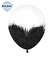 Латексный шарик BELBAL 12"(30 см) Браш с глиттером черный