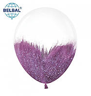 Латексный шарик BELBAL 12"(30 см) Браш с глиттером фиолетовый