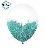 Латексный шарик BELBAL 12"(30 см) Браш с глиттером тиффани
