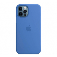 Чехол силиконовый Silicone Case для Apple iPhone 12/12 Pro MagSafe OEM Original (Capri Blue) Голубой